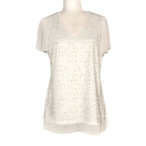 Conrad C cream sequin top